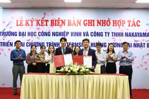 Lễ ký kết thỏa thuận hợp tác giữa Trường Đại học Công nghiệp Vinh với Công ty TNHH Nakayama Việt Nam Agency