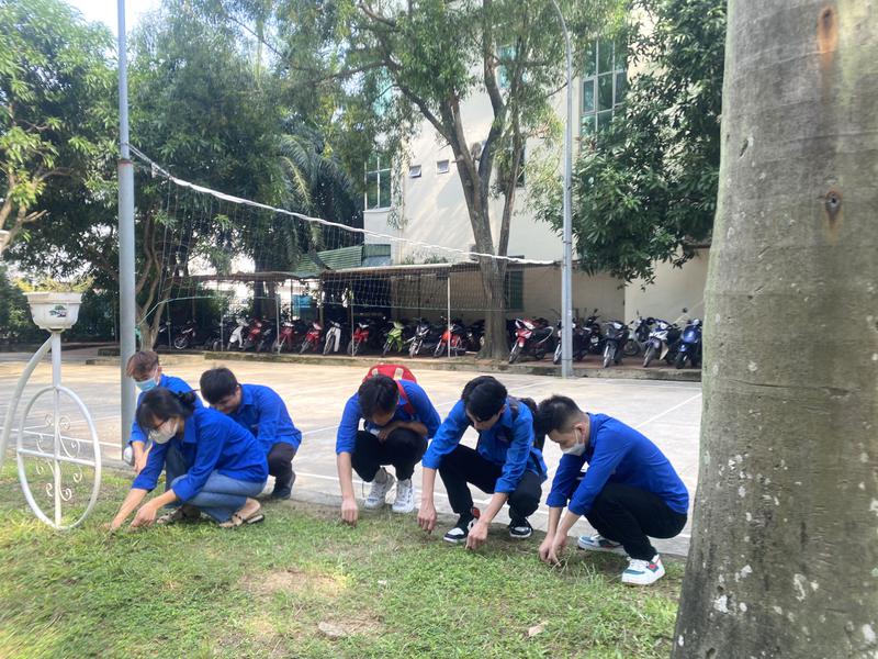 Đoàn Thanh niên Trường Đại học Công nghiệp Vinh ra quân dọn dẹp vệ sinh "Ngày Chủ nhật Xanh"